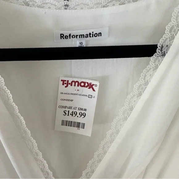 Reformation Lilla Midi Cream Long Sleeve Dress - Picture 3 of 5